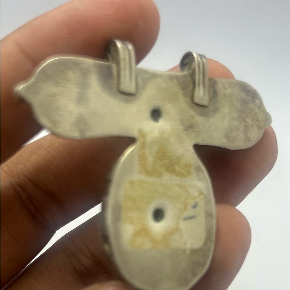 Beautiful Old Central Asian Jewelry Pure Sliver Pendant With Gold Plated - Picture 3 of 5